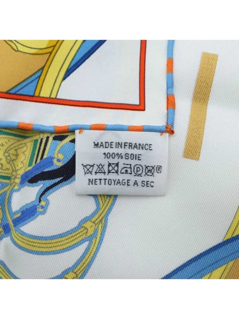 Hermes Carre 45 Spring Silk Scarf White Yellow